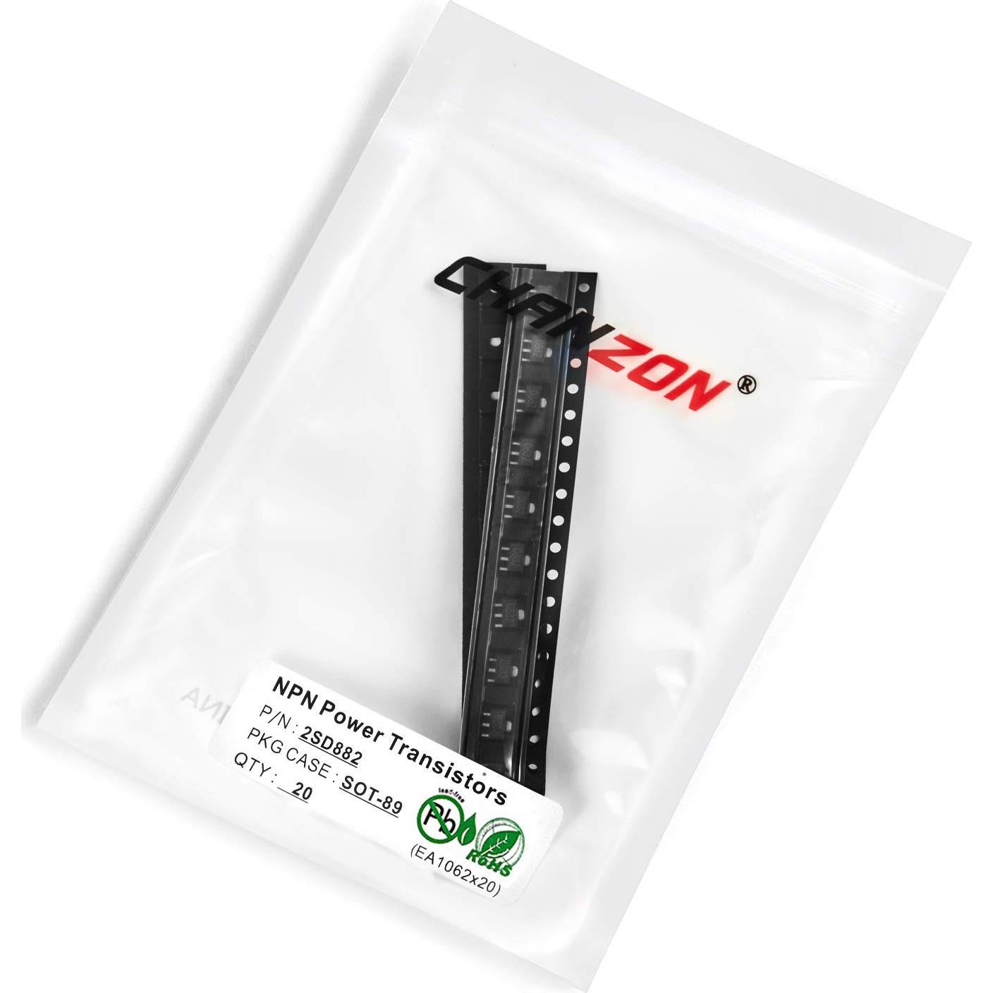 Transistor Bipolar NPN Chanzon 2SD882 SOT-89 20 Piezas