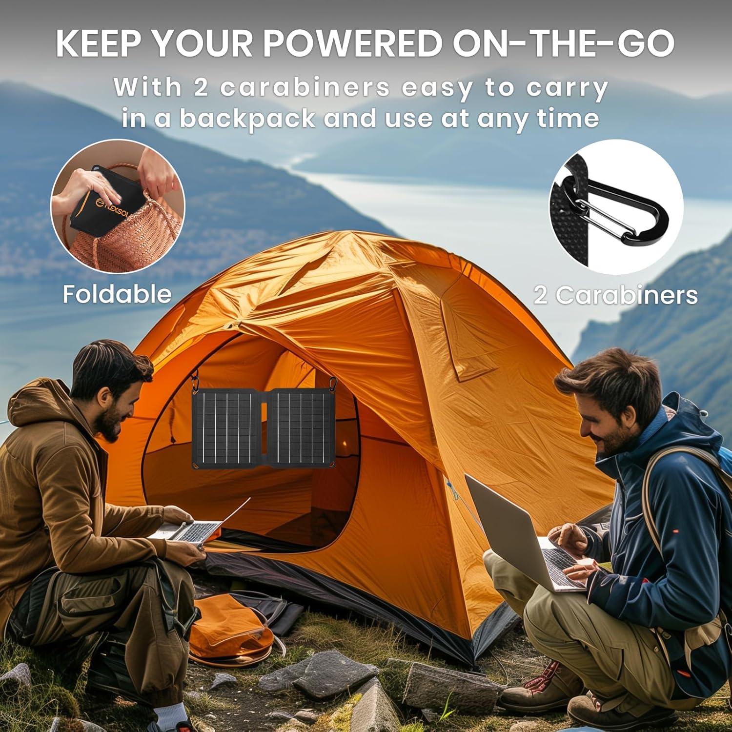 Cargador Solar Plegable FlexSolar 10W USB para Camping