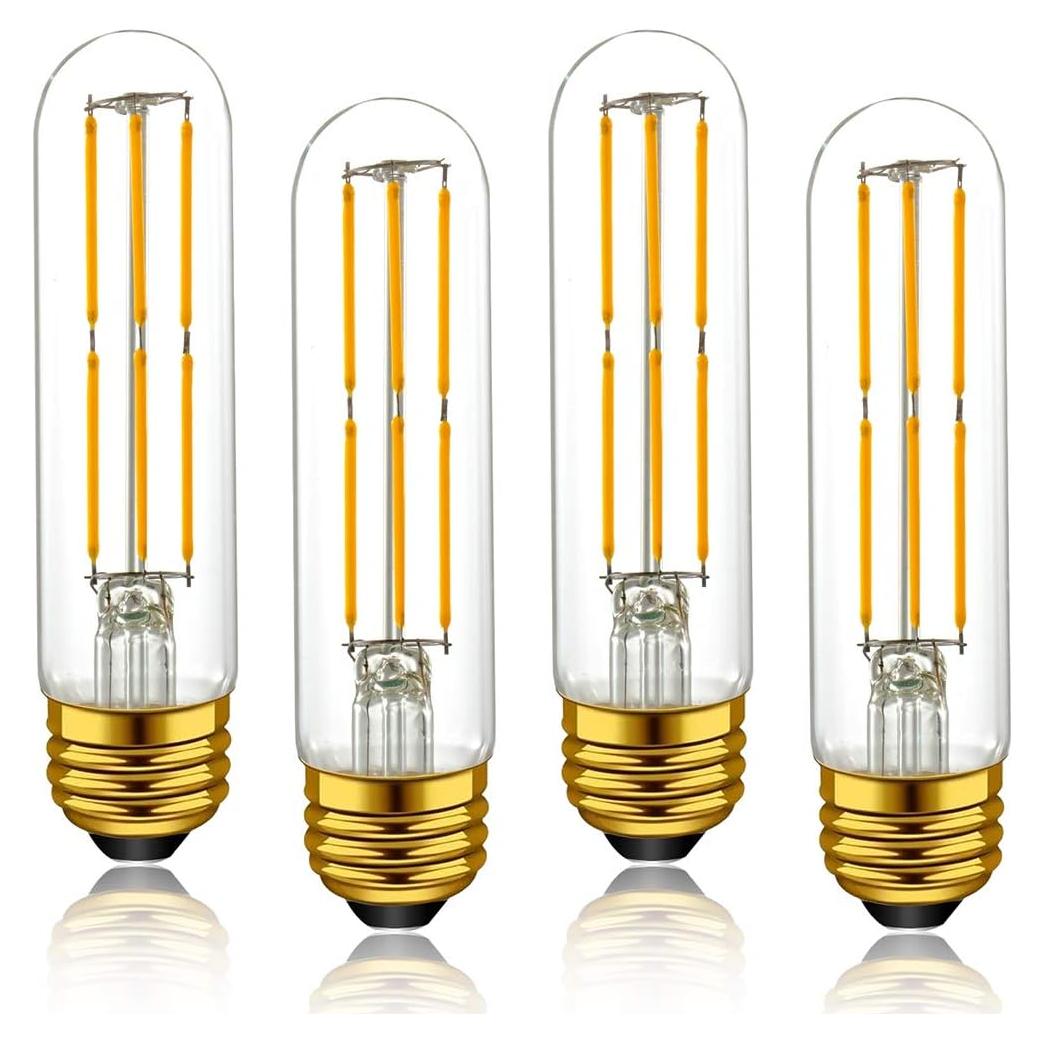 Bombilla LED Edison Dimmable E26 6W Blanco 4000K - Paquete de 4