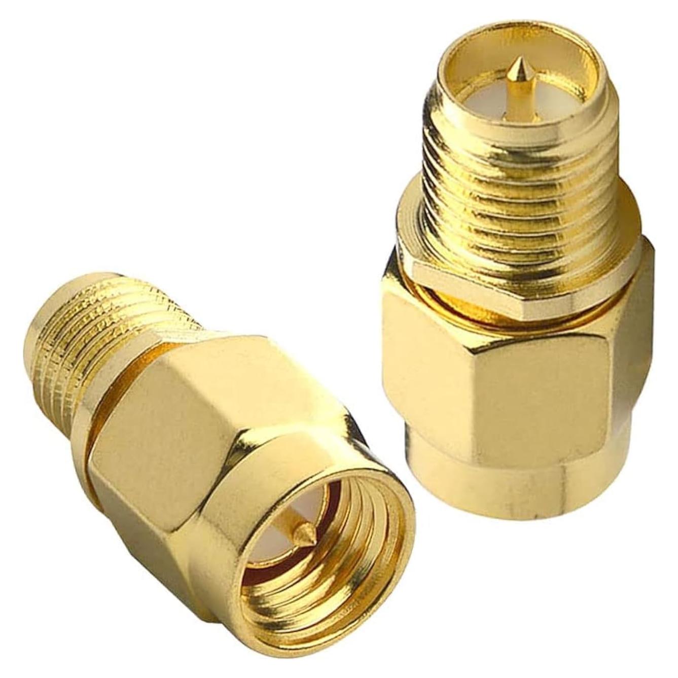 SMA Antenna Cable Connector SMA Male to RPSMA Female RF Coax Adapter Coupler Converter Pack of 2 for WiFi Coaxial Extension Cable