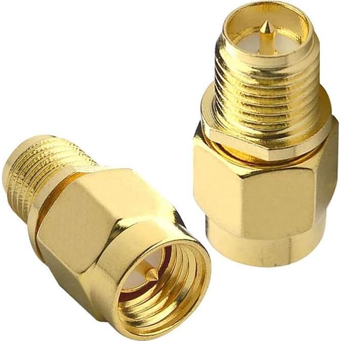 SMA Antenna Cable Connector SMA Male to RPSMA Female RF Coax Adapter Coupler Converter Pack of 2 for WiFi Coaxial Extension Cable