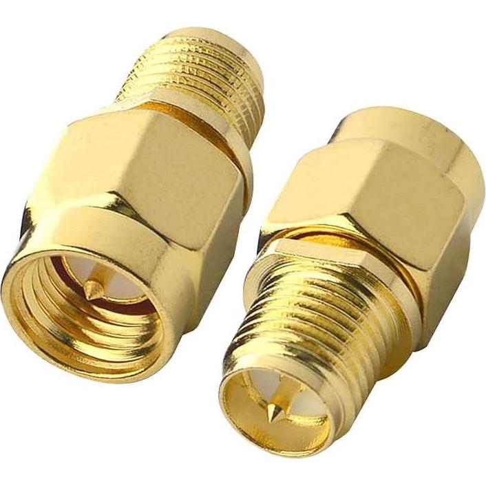 SMA Antenna Cable Connector SMA Male to RPSMA Female RF Coax Adapter Coupler Converter Pack of 2 for WiFi Coaxial Extension Cable