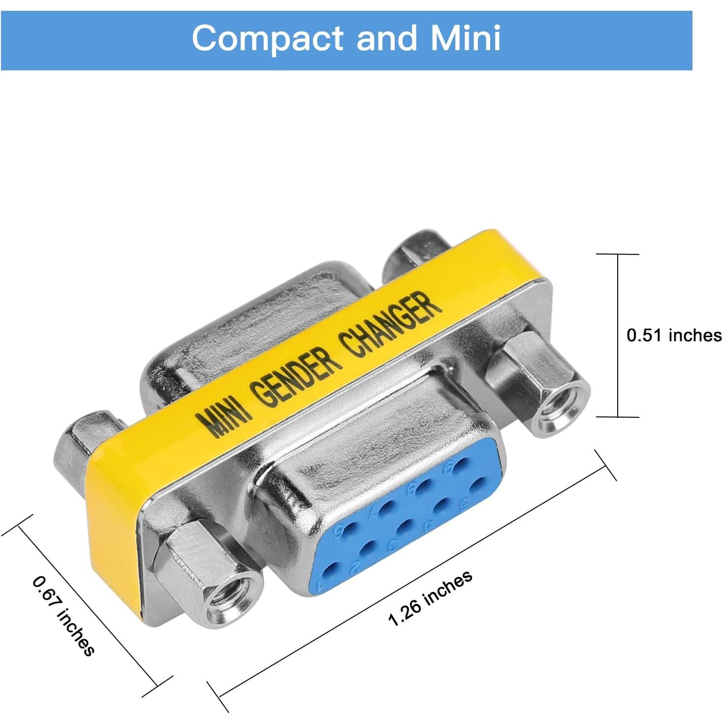 Adaptador DB9 Femenino a Femenino ENUODA - 2 Piezas RS232
