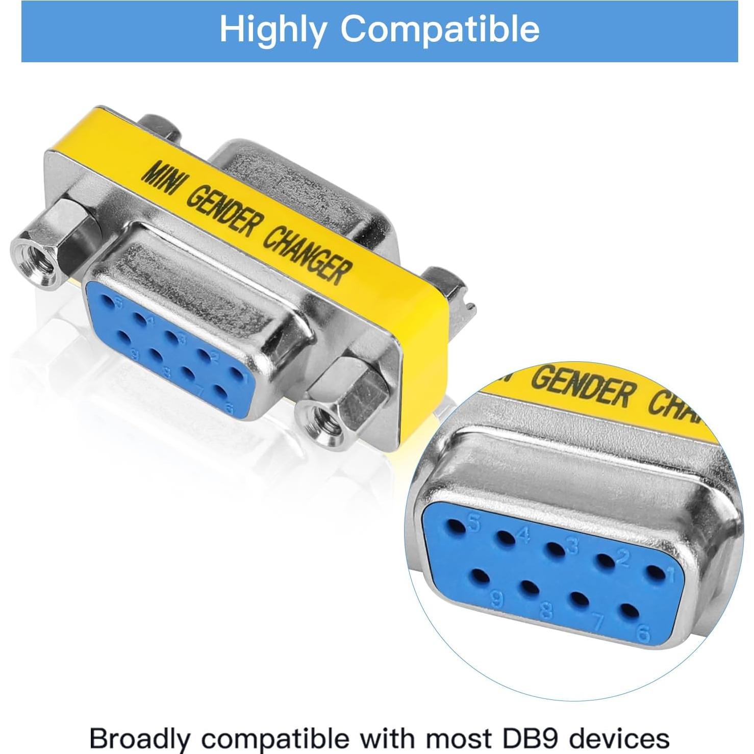 Adaptador DB9 Femenino a Femenino ENUODA - 2 Piezas RS232