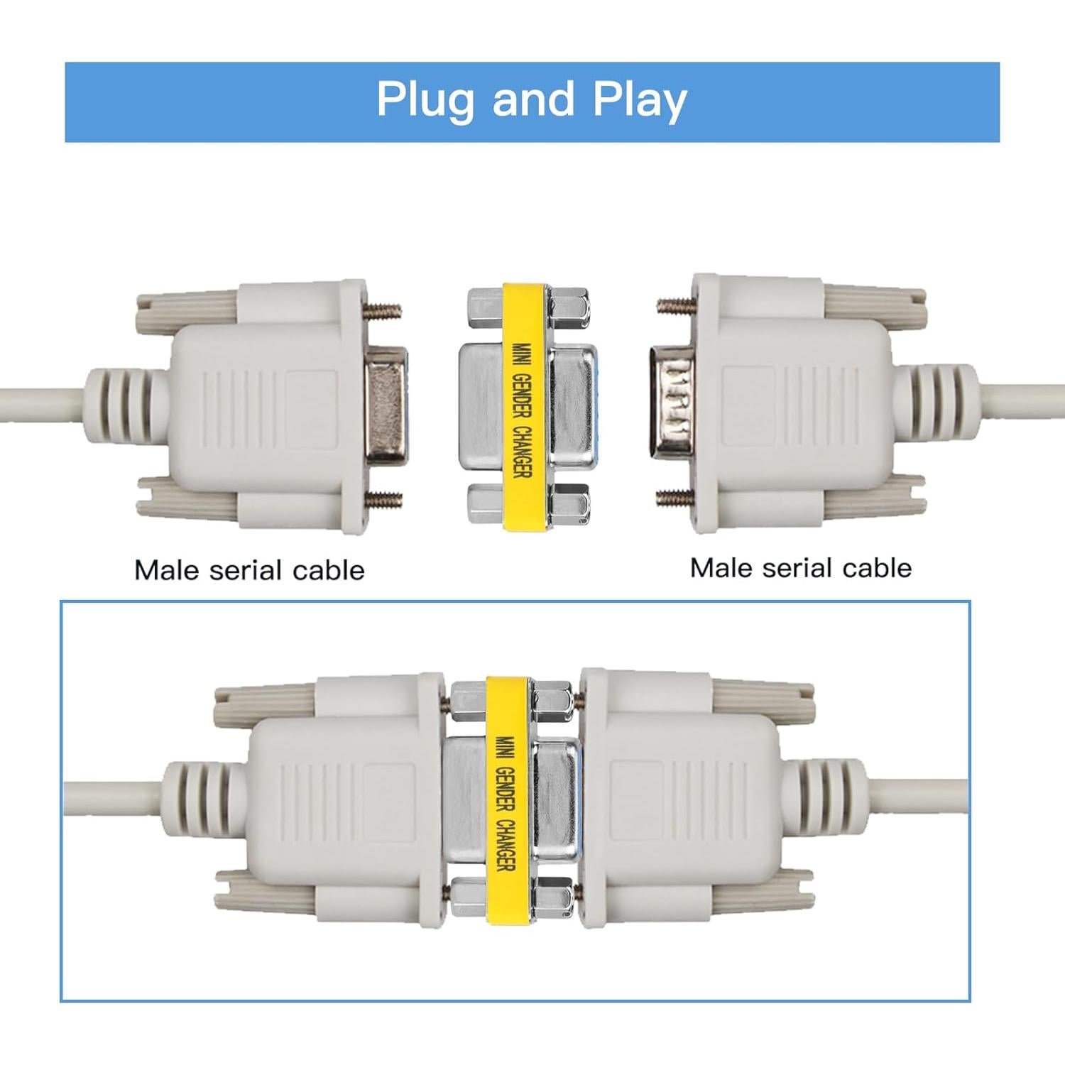 Adaptador DB9 Femenino a Femenino ENUODA - 2 Piezas RS232