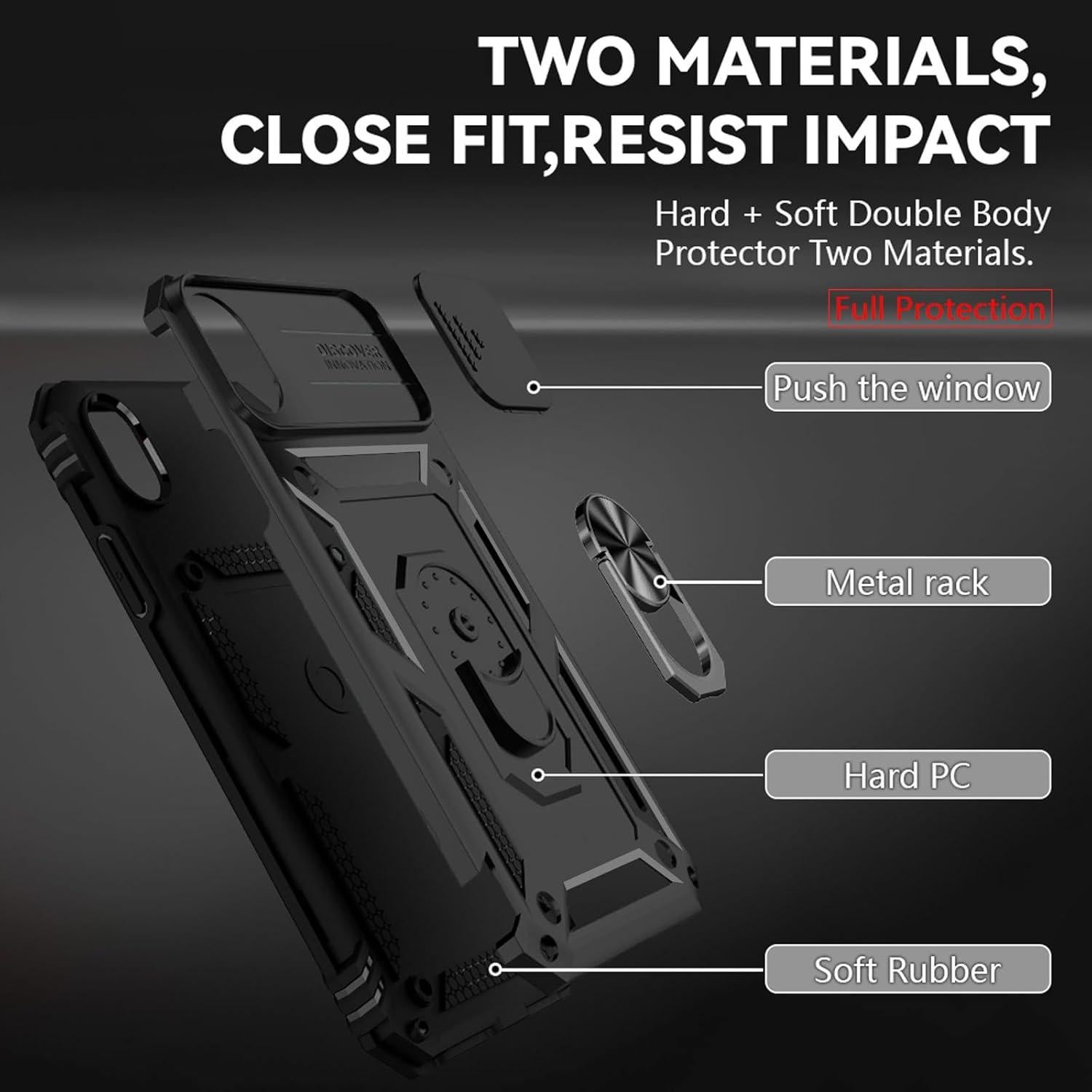 Funda Protectora HNHYGETE para iPhone XR con Protector HD