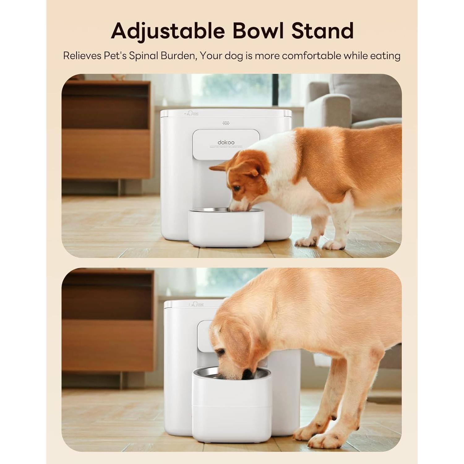 Comedero Automático Dokoo 15L para Perros Grandes, 6 Comidas