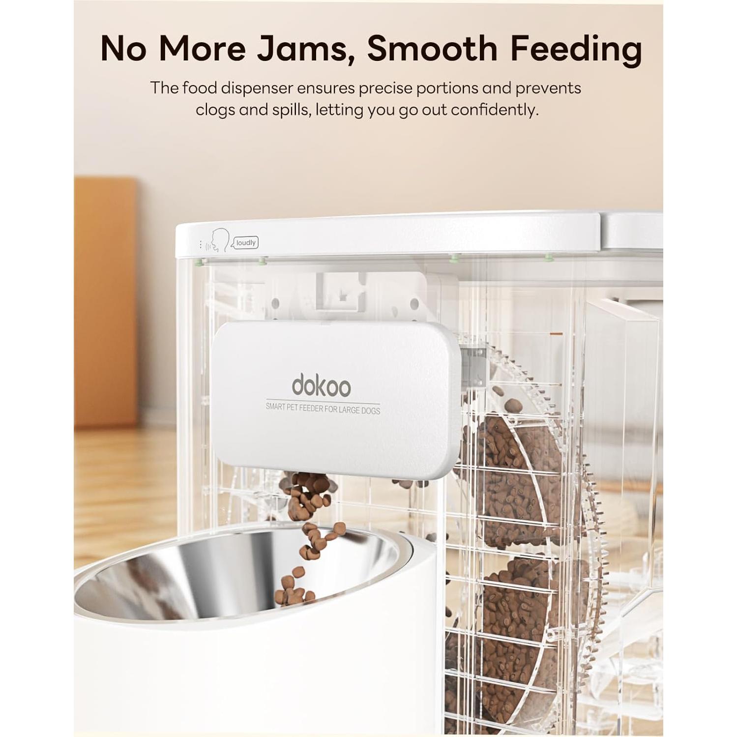 Comedero Automático Dokoo 15L para Perros Grandes, 6 Comidas