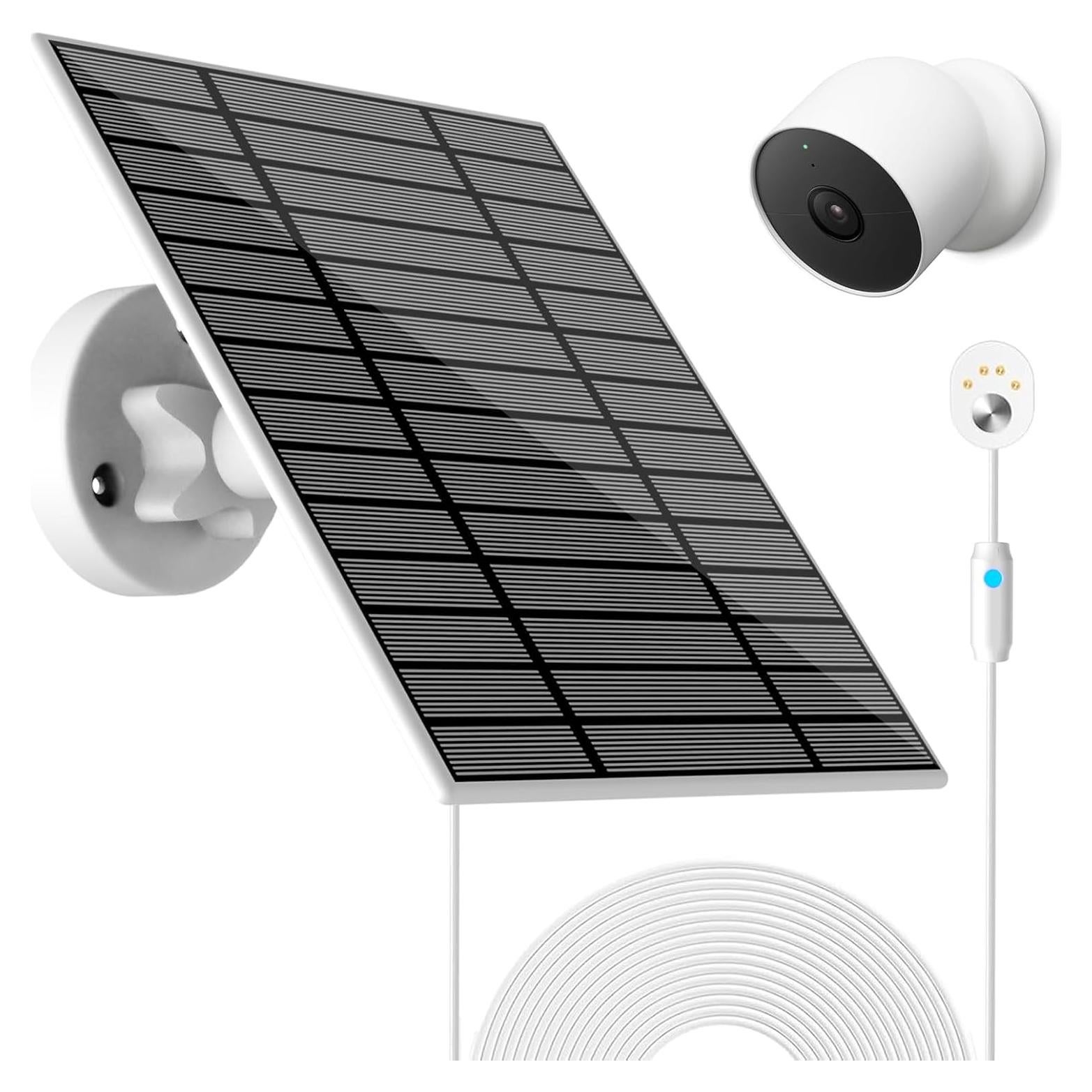 Panel Solar 6W Nooukut para Google Nest Cam Interior y Exterior