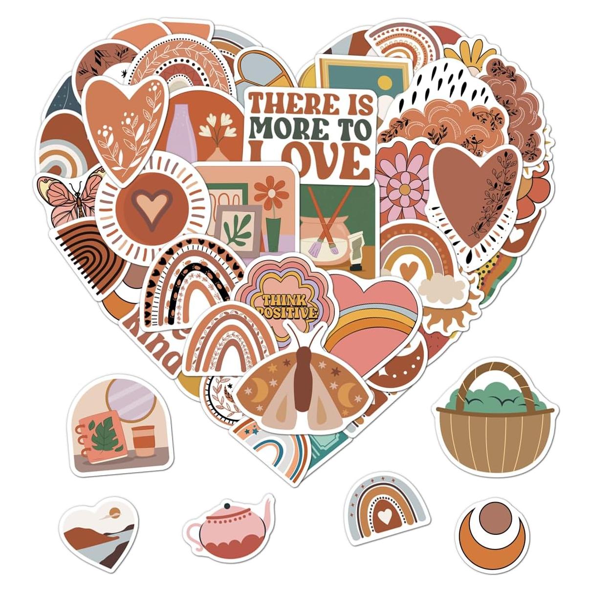 Pack de 50 Stickers Estéticos Impermeables ZULUVINYL 5.3cm