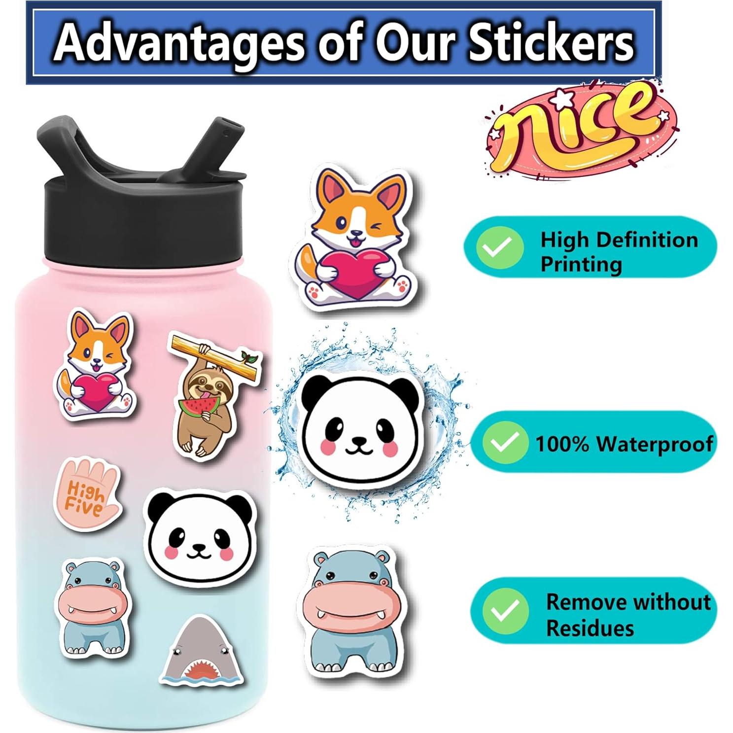 200 Pegatinas de Vinilo Impermeables Sawnfay para Laptop y Botellas