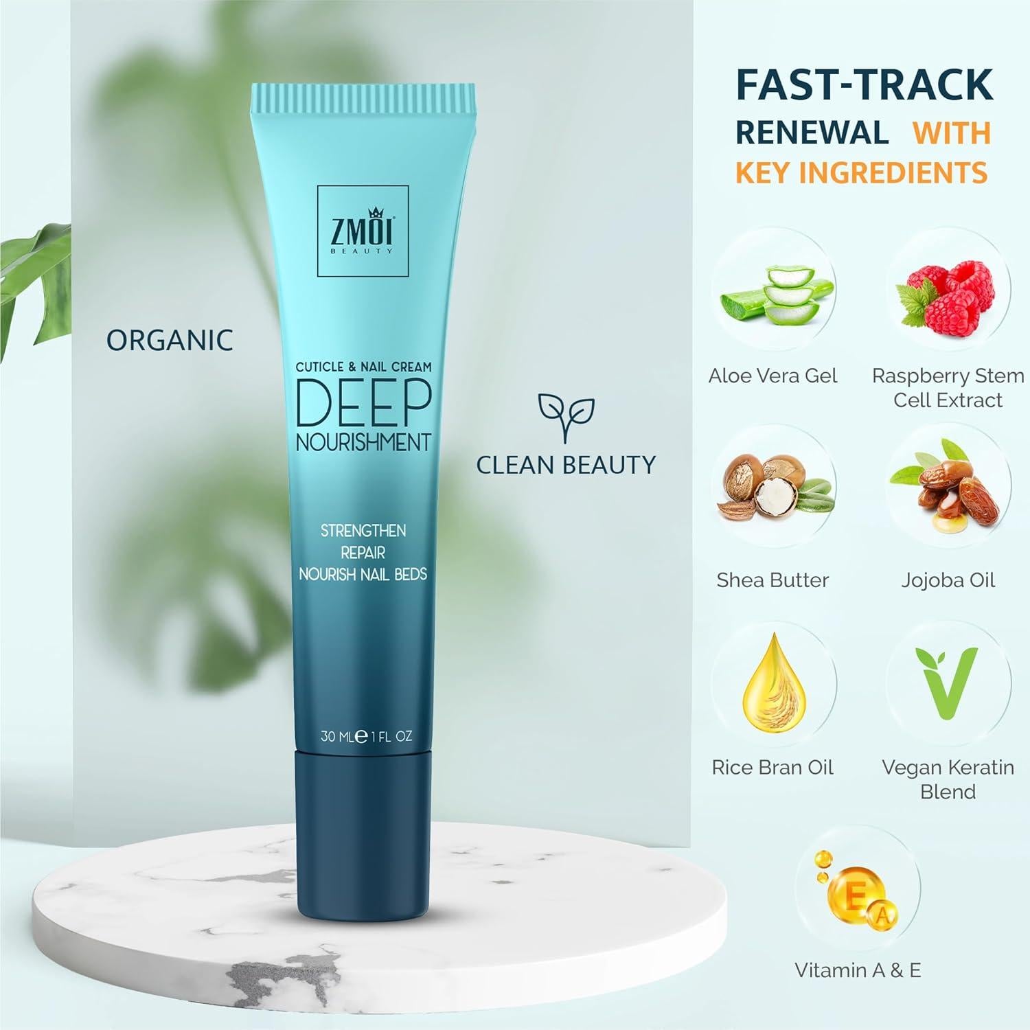 Crema Tratamiento Cutículas y Uñas ZMOI 28.35g Hidratante