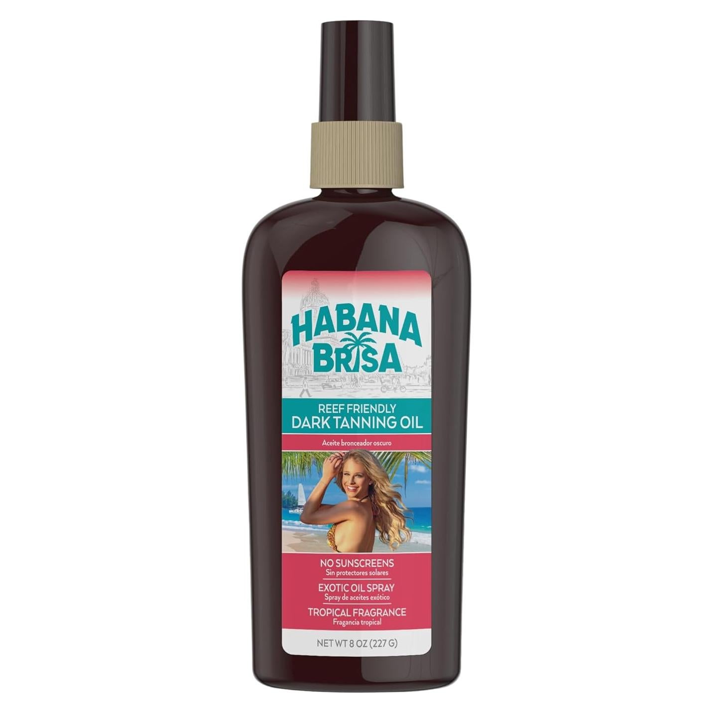 Aceite Bronceador Mineral Oscuro Habana Brisa 240 ml Vegano