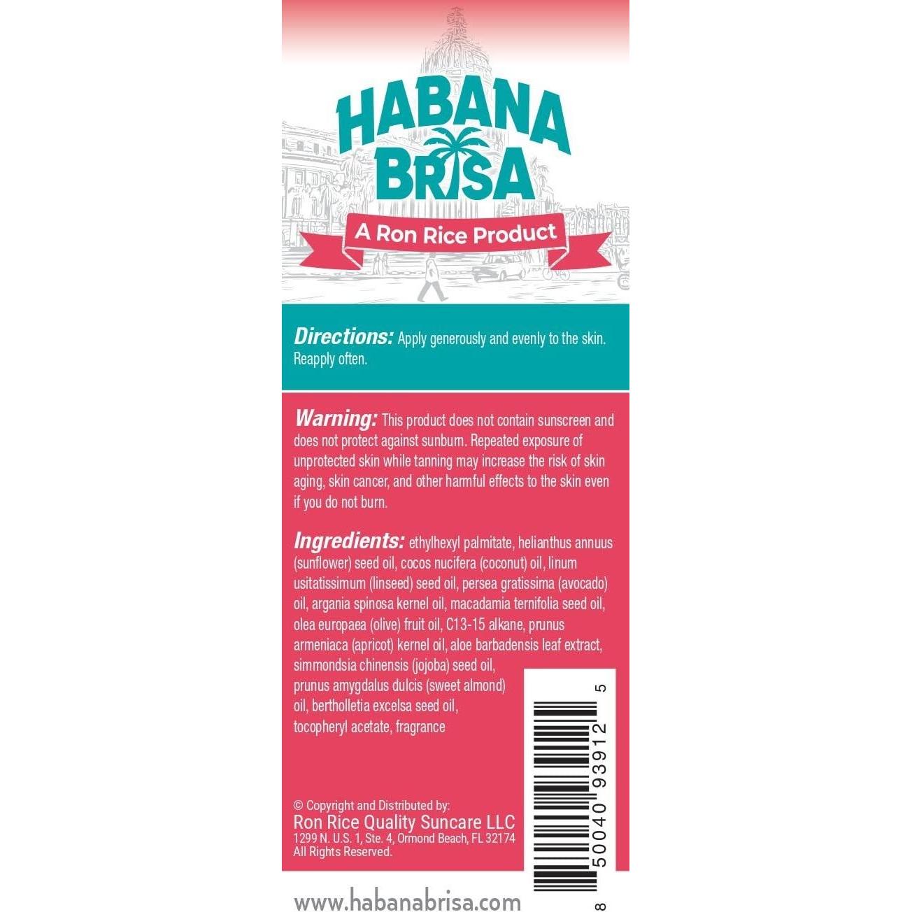 Aceite Bronceador Mineral Oscuro Habana Brisa 240 ml Vegano