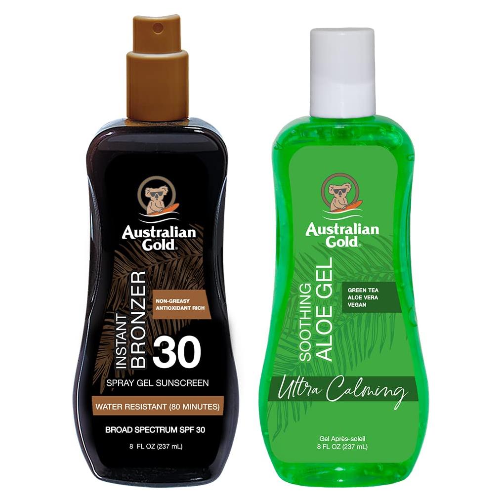 Set de Cuidado Solar Australian Gold: Protector Solar SPF 15 y Gel Aloe Vera