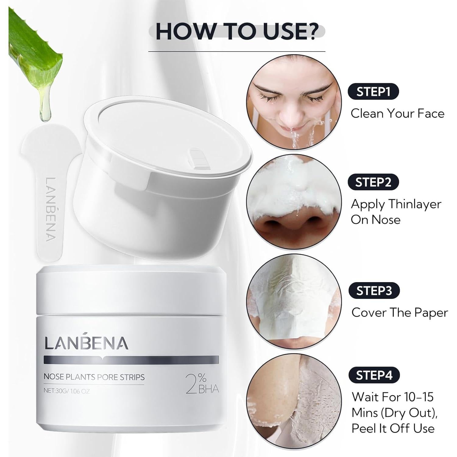 Mascarilla Peel Off LANBENA 30g - Eliminador de Puntos Negros