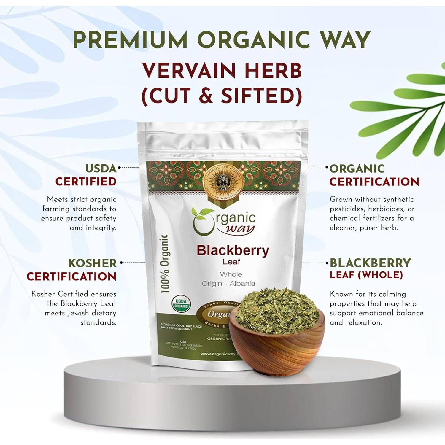 Hoja de Mora Seca Orgánica Entera 450g - Organic Way