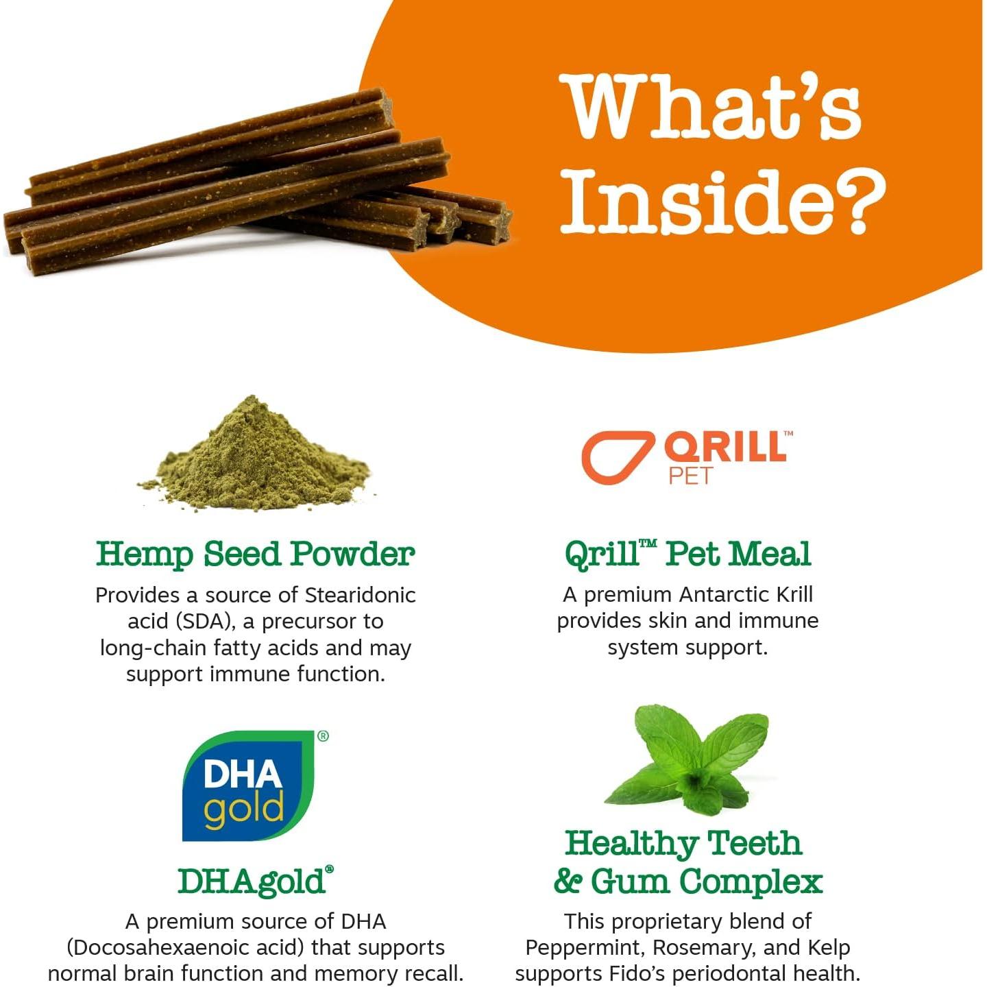 Zesty Paws OraStix para Perros 25oz - Palitos Omega con Salmón y Cáñamo