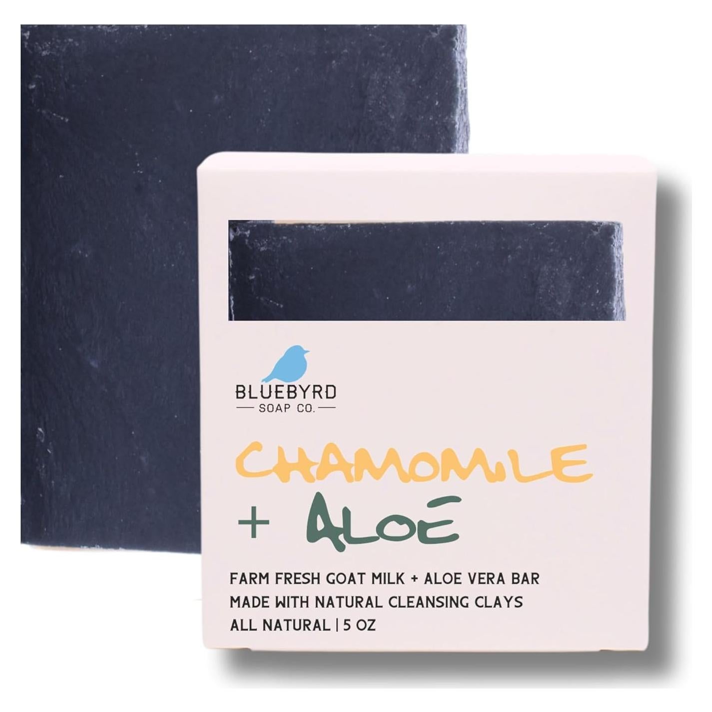 Jabón de Leche de Cabra Bluebyrd con Carbón Activado y Aloe Vera