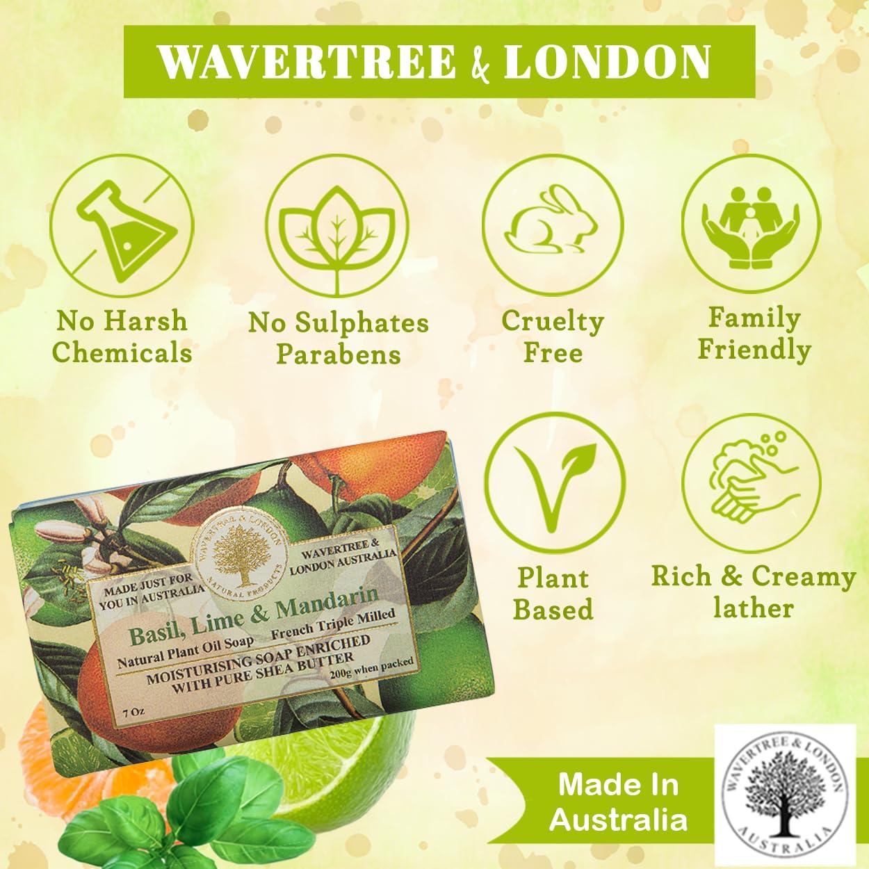 Jabón Natural Wavertree & London Albahaca Lima Mandarina 198g