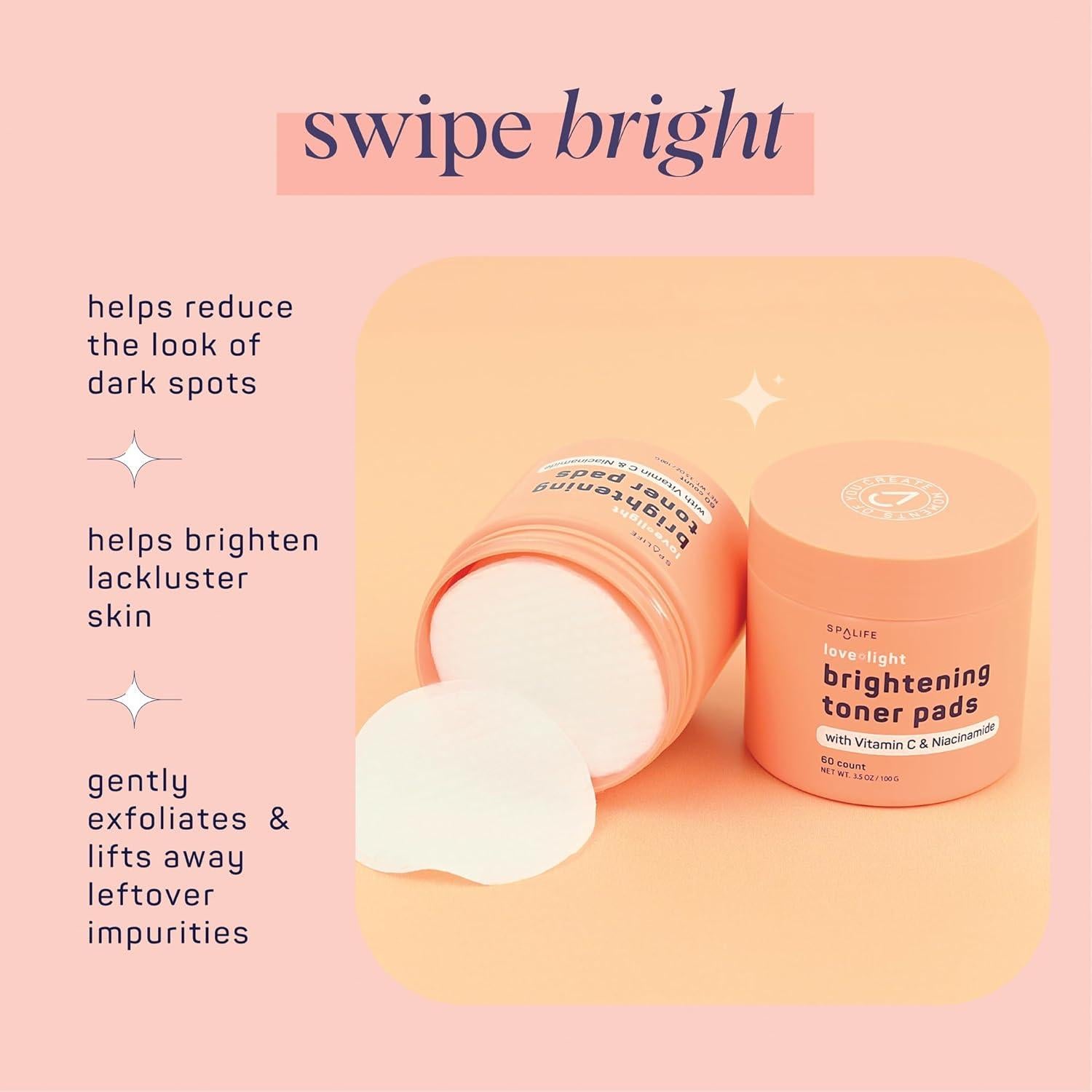 Almohadillas Tonificantes SpaLife Amor y Luz - Vitamina C y Niacinamida