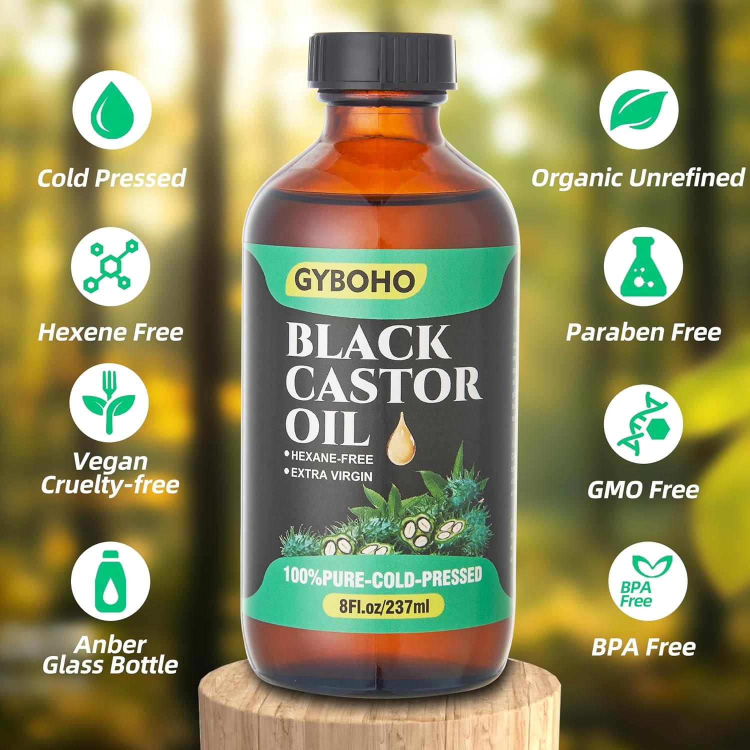 Aceite de Ricino Negro Jamaicano GYBOHO 237ml Crecimiento Cabello