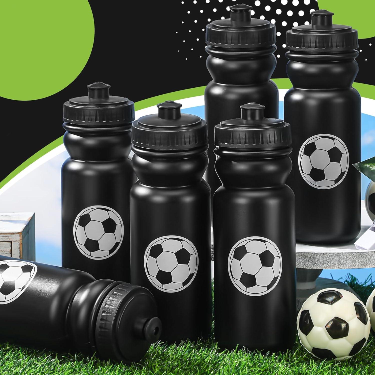 Botellas de Agua Squeeze Nitial 20 Unidades 591 ml Fútbol Negro