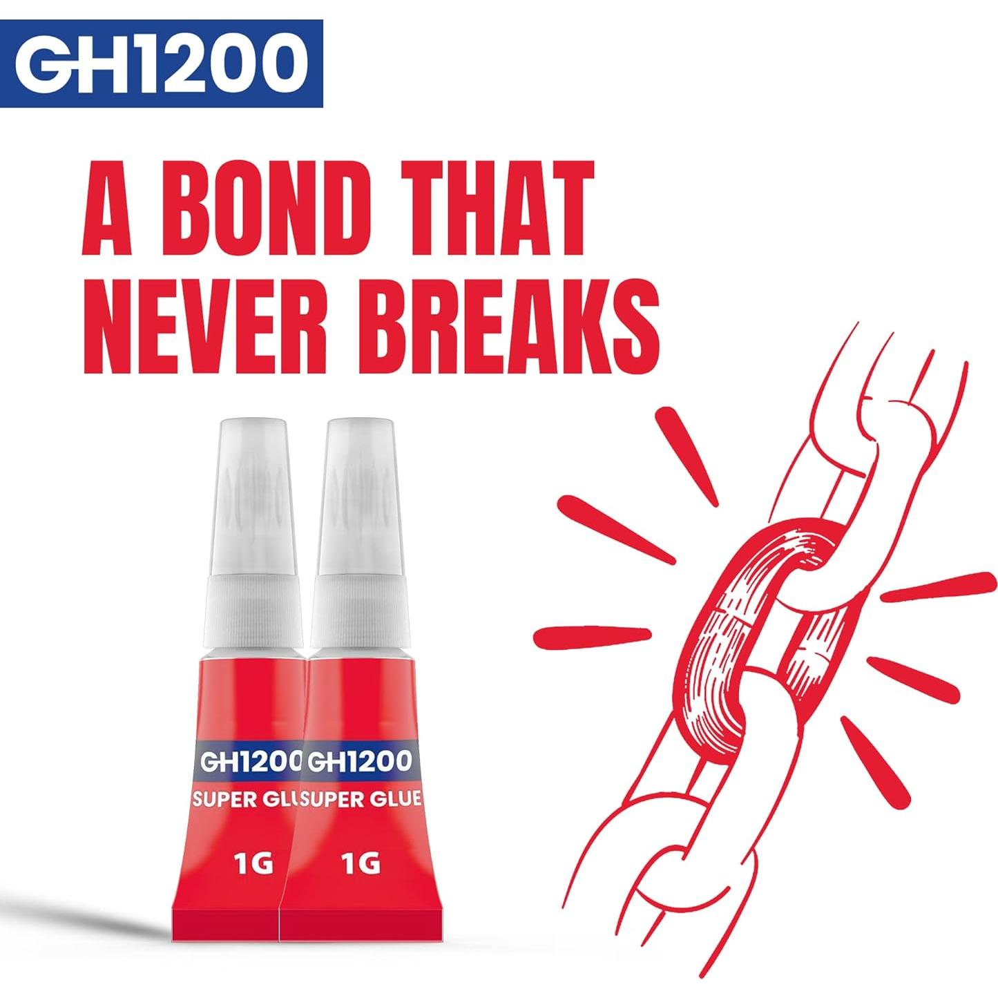 Super Pegamento Multiusos GH 1200 - 12 g, Cianoacrilato Rápido