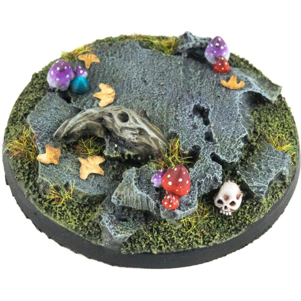 Bases de Miniaturas Duende Setas Bosque Oscuro 50mm - War World Gaming