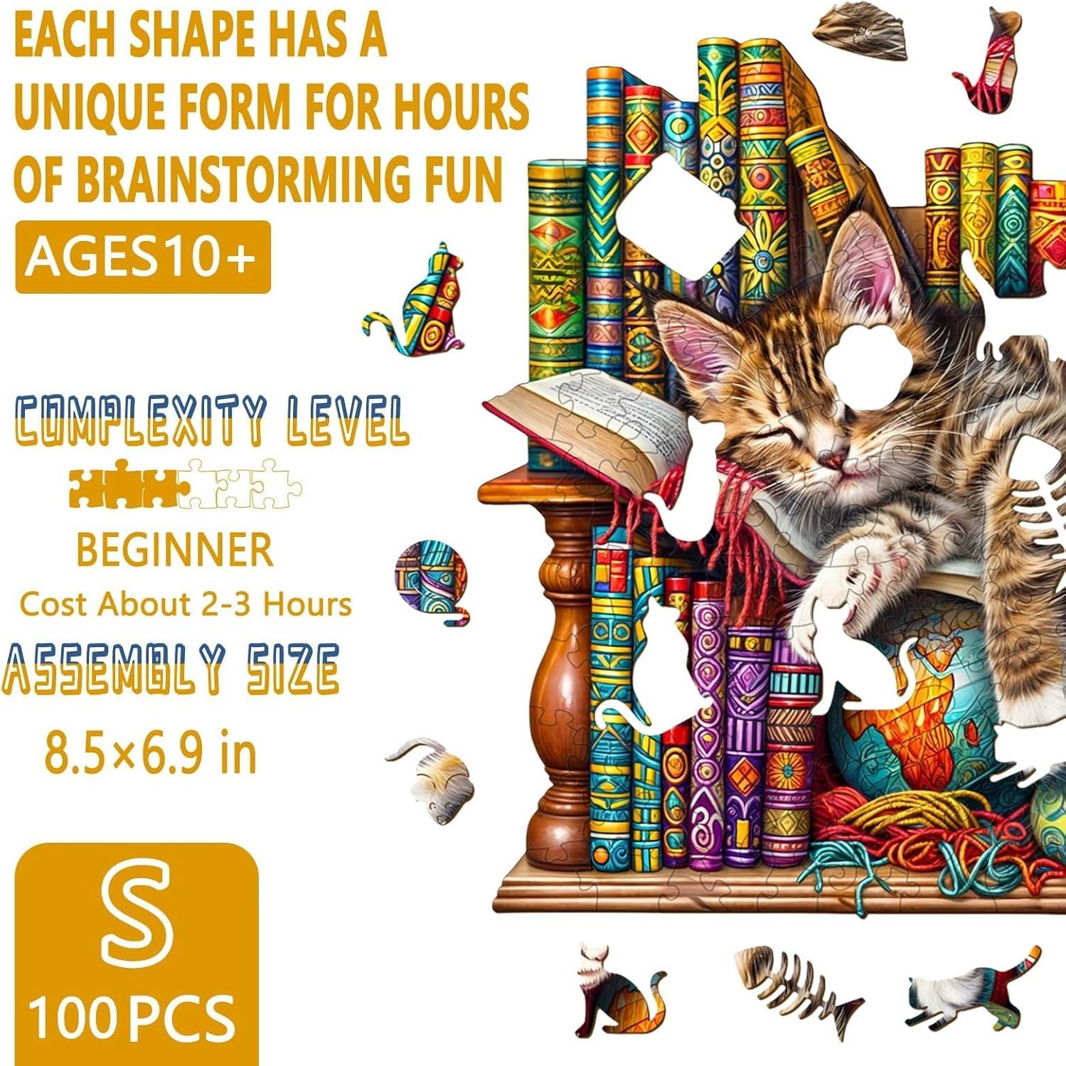 Rompecabezas de Madera Pijesaksa Gato Dragón-Li 100 Piezas