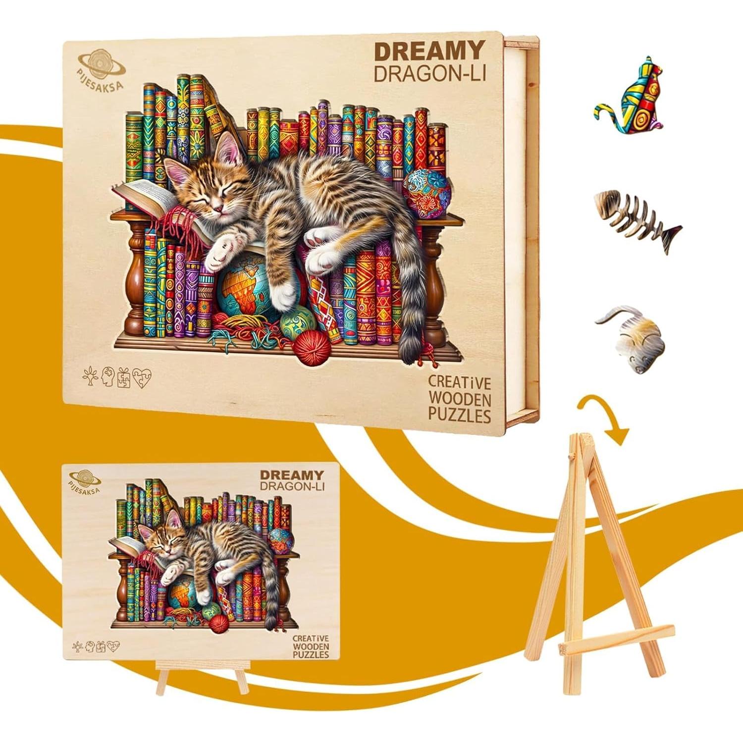 Rompecabezas de Madera Pijesaksa Gato Dragón-Li 100 Piezas