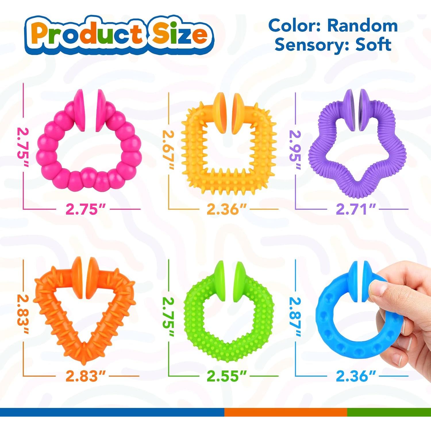 Juguetes de baño Richtim para niños - Paquete de 6 coloridos