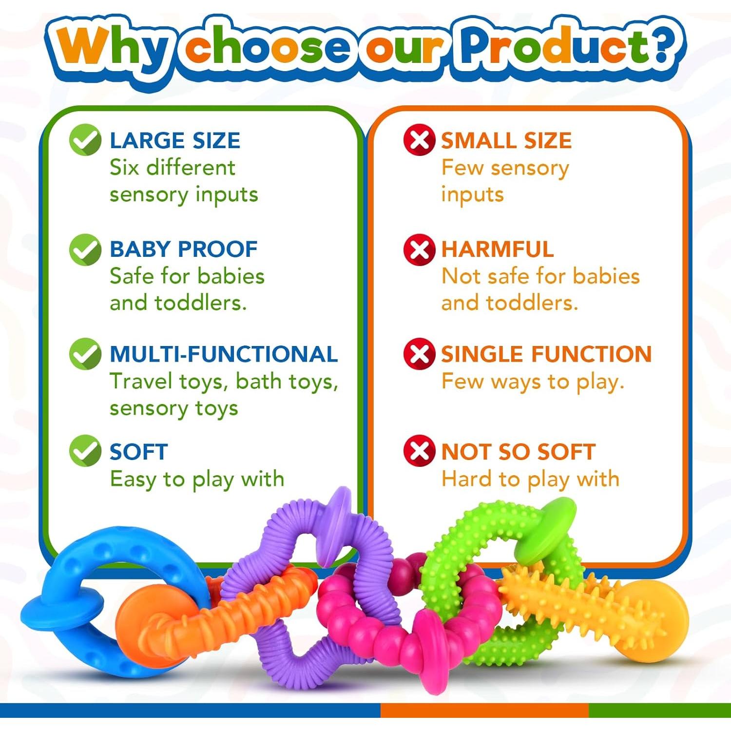 Juguetes de baño Richtim para niños - Paquete de 6 coloridos