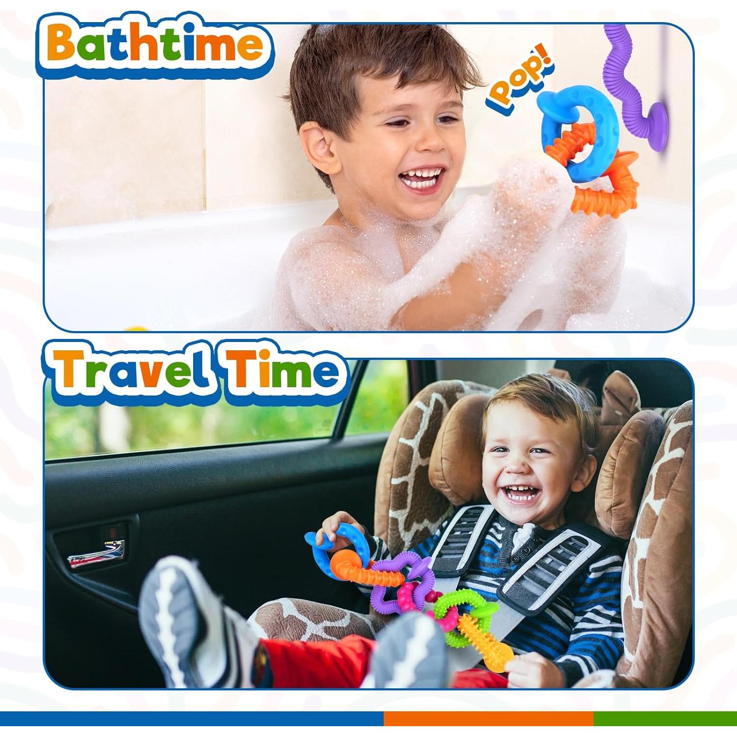 Juguetes de baño Richtim para niños - Paquete de 6 coloridos