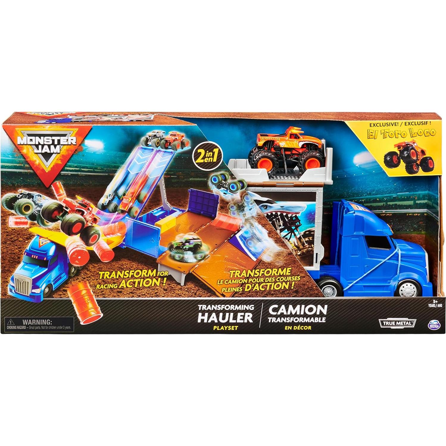 Juego de Transporte Transformable Monster Jam El Toro Loco 1:64