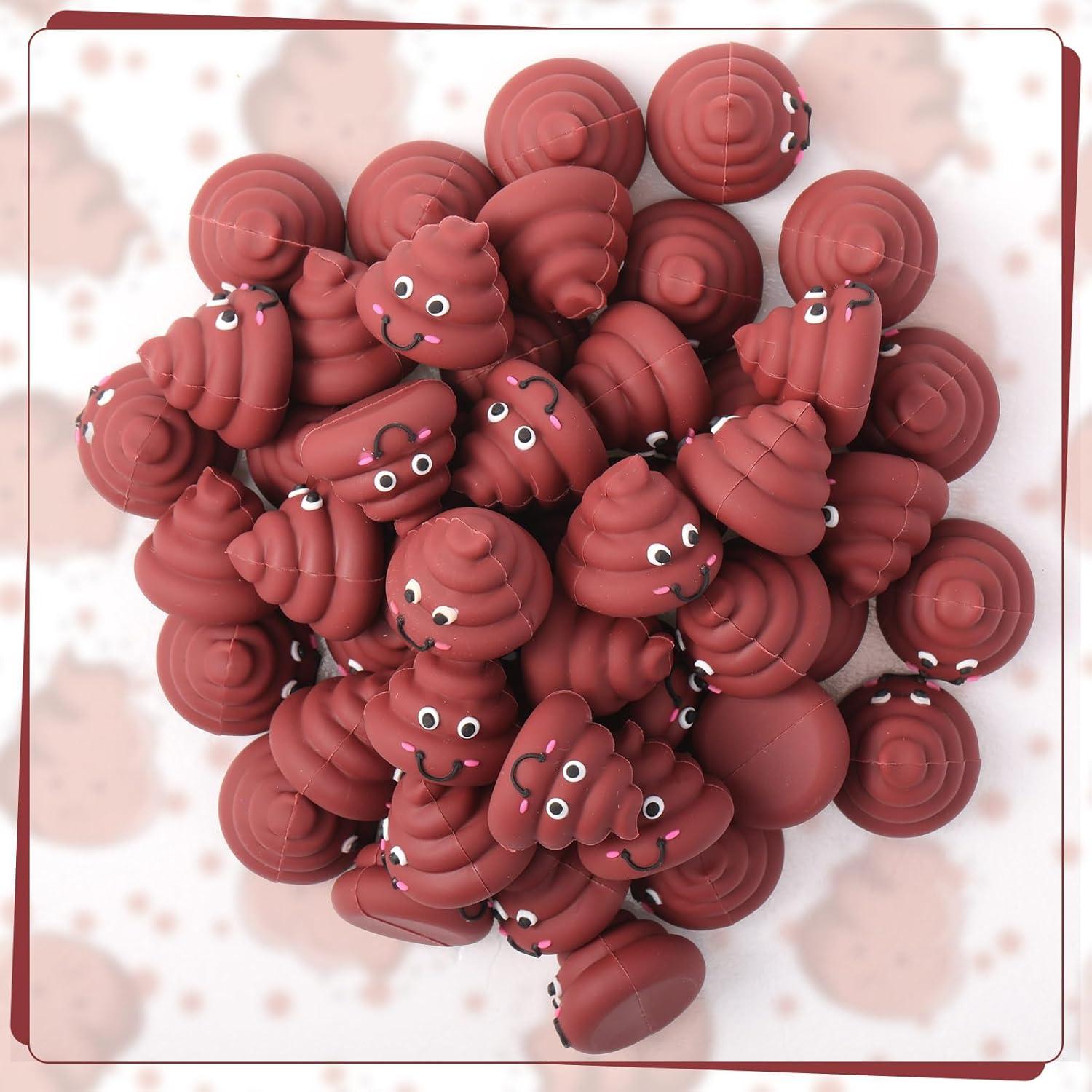 25 Mini Figuras de Caca de Goma para Fiestas y Bromas