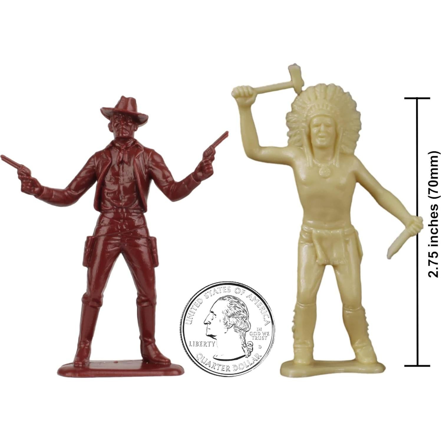Figuras de Plástico TimMee Vaqueros e Indios - 40 Piezas