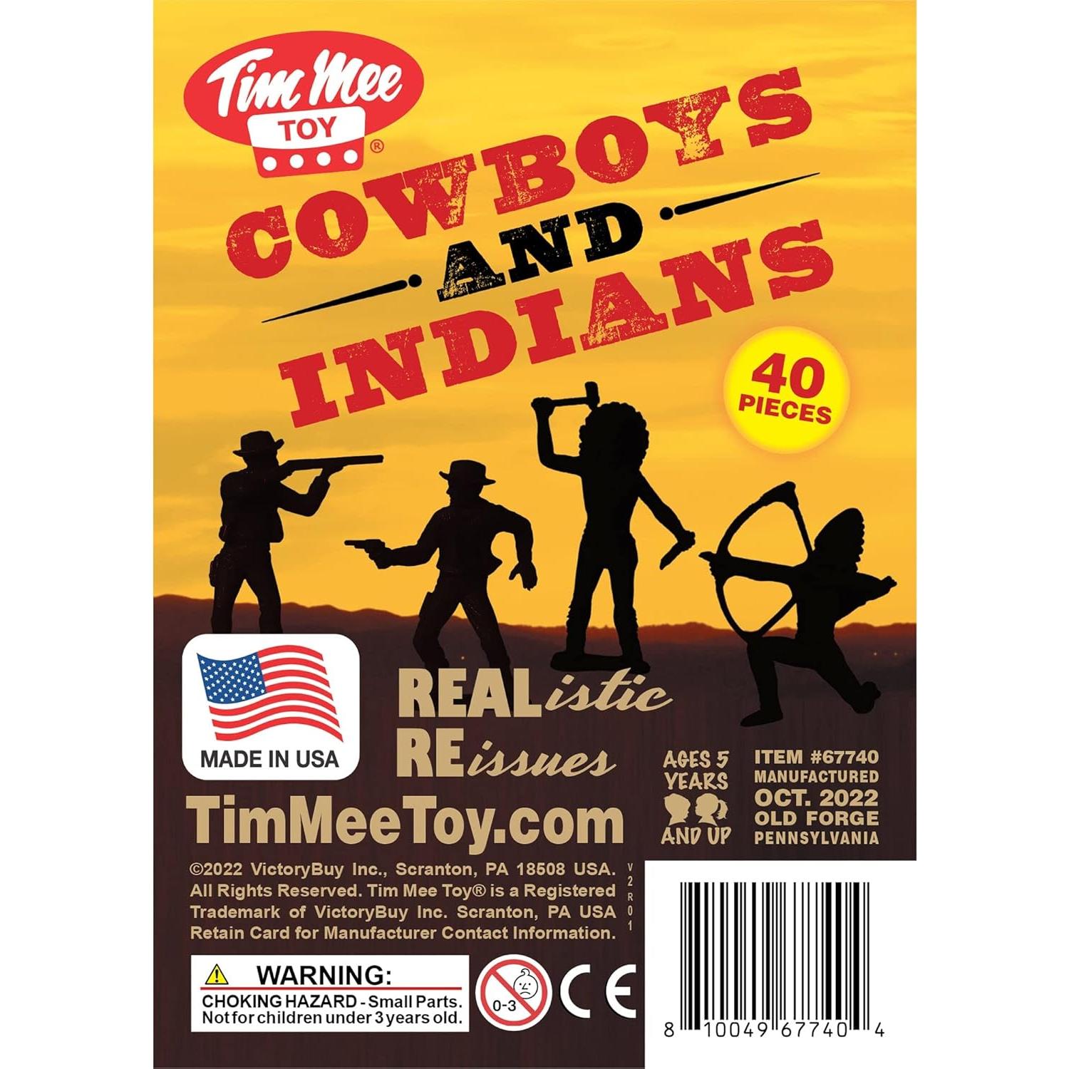 Figuras de Plástico TimMee Vaqueros e Indios - 40 Piezas