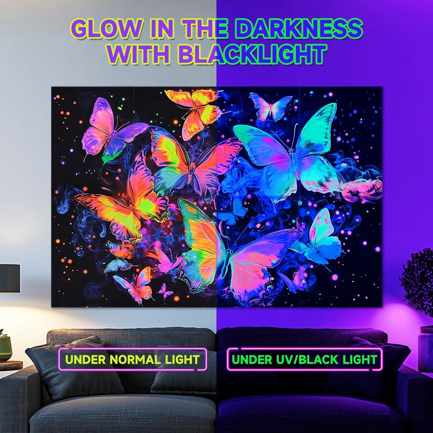 Paquete de 8 Paneles Acústicos Tutmyrea Luz Negra 121.92x81.28 cm