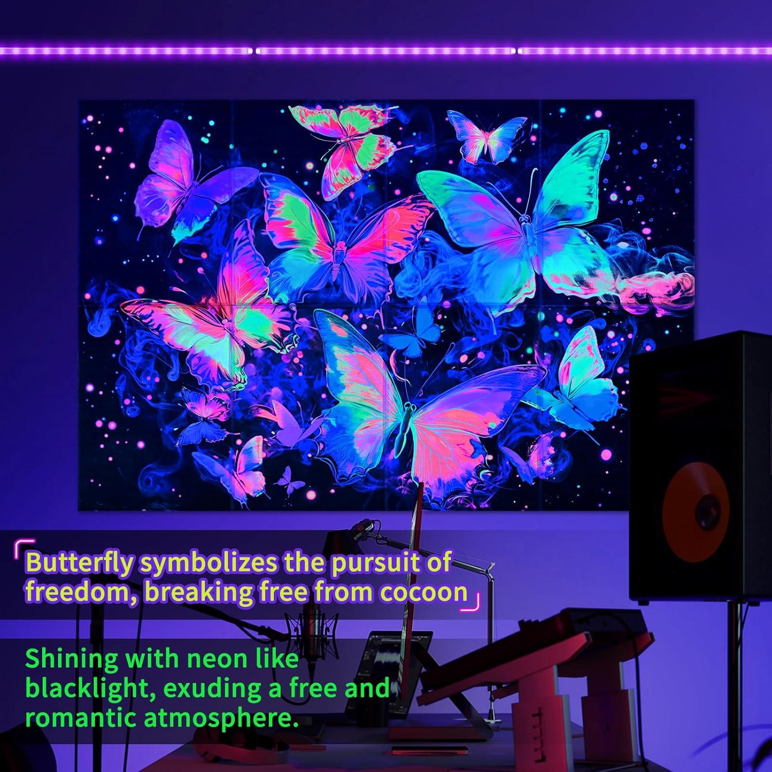 Paquete de 8 Paneles Acústicos Tutmyrea Luz Negra 121.92x81.28 cm