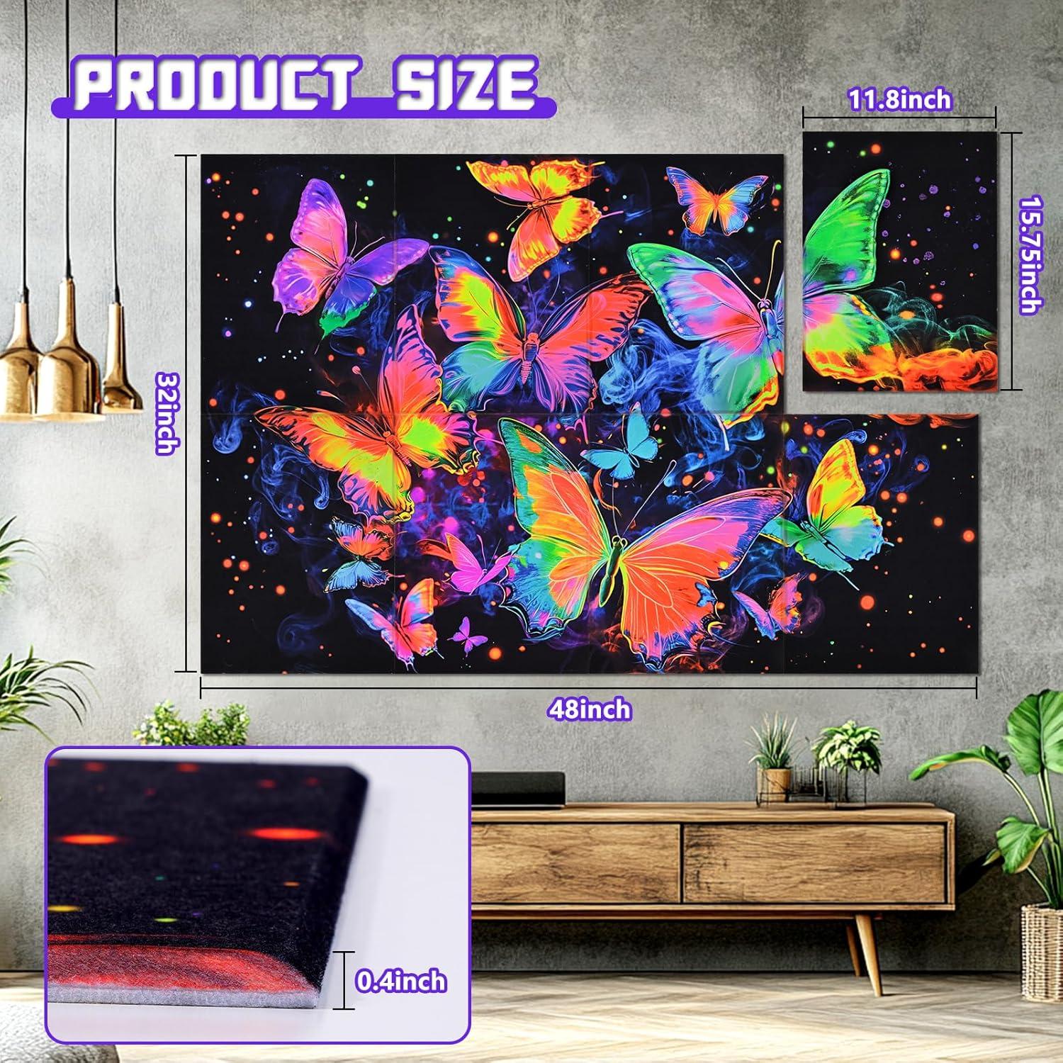 Paquete de 8 Paneles Acústicos Tutmyrea Luz Negra 121.92x81.28 cm