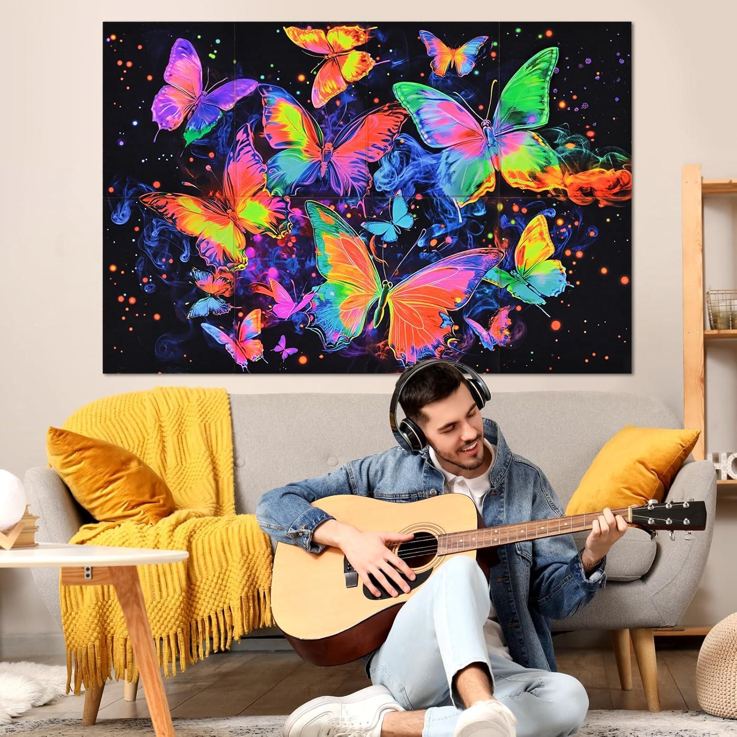 Paquete de 8 Paneles Acústicos Tutmyrea Luz Negra 121.92x81.28 cm