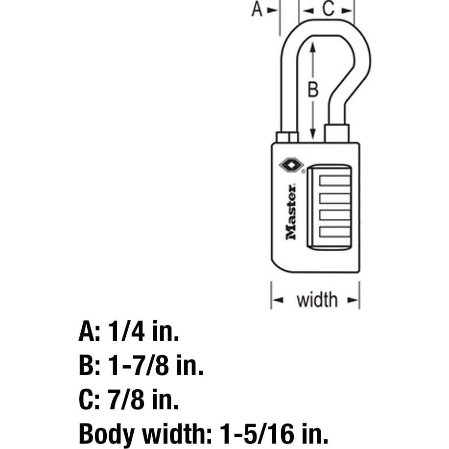 Candado de Equipaje Master Lock 4696D Combinación TSA Negro