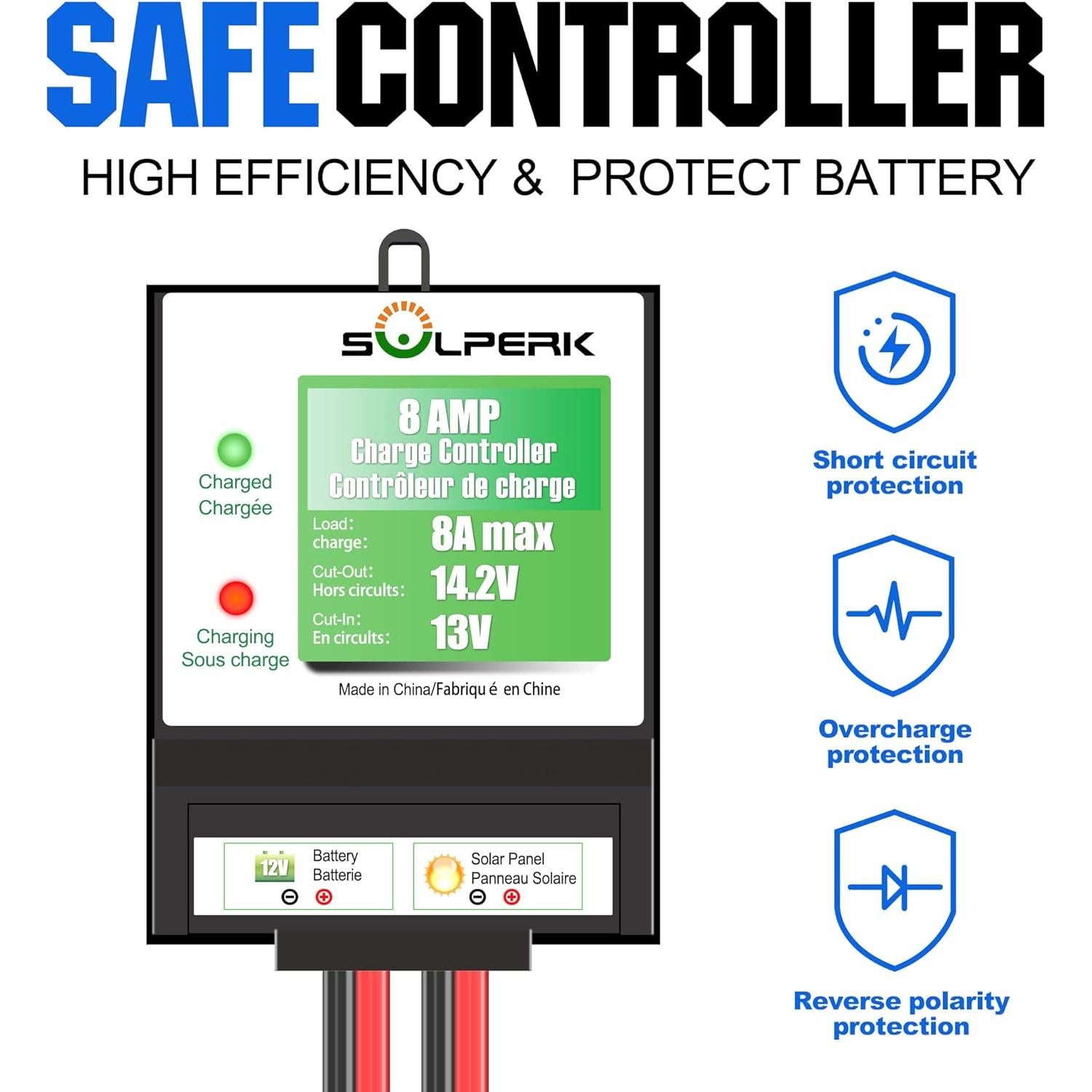 Panel Solar 10W SOLPERK 12V con Controlador de Carga