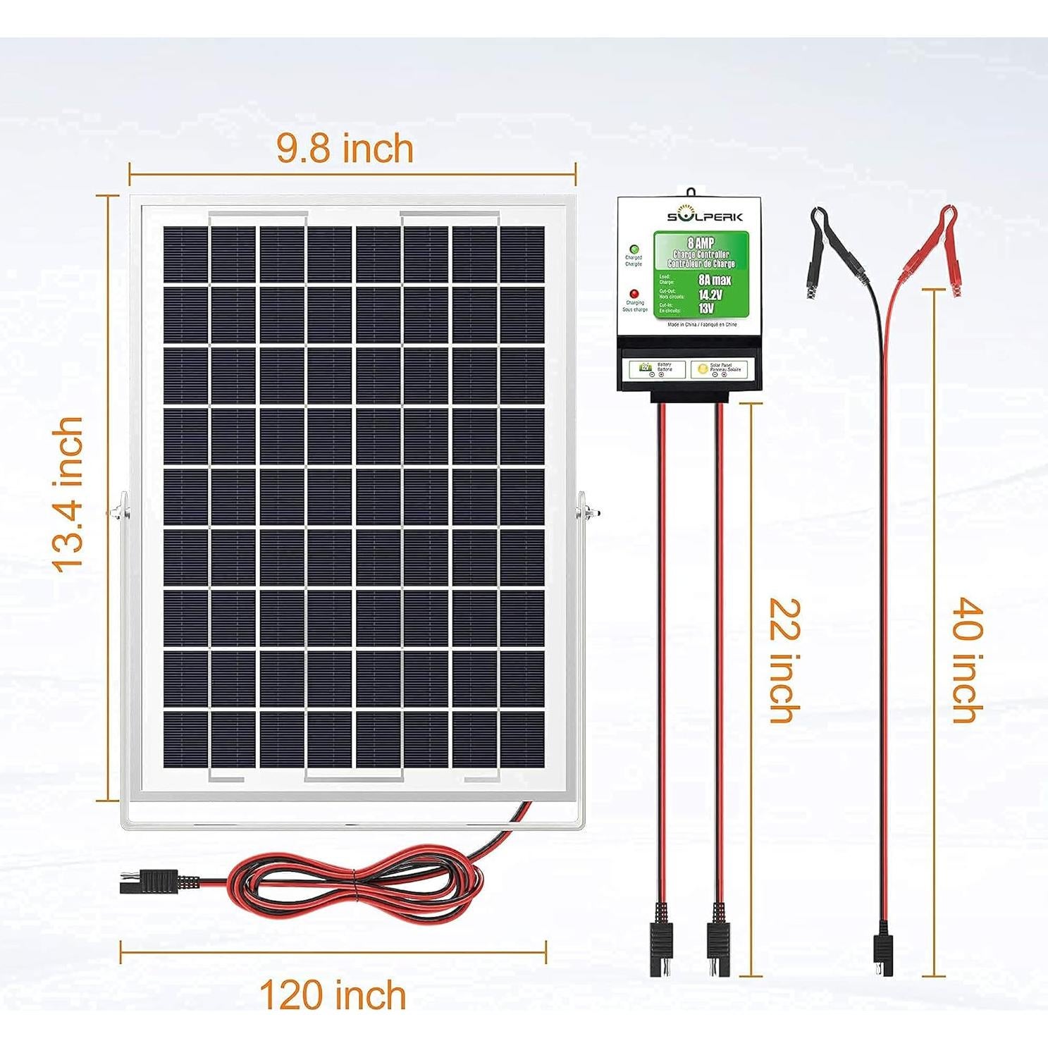 Panel Solar 10W SOLPERK 12V con Controlador de Carga