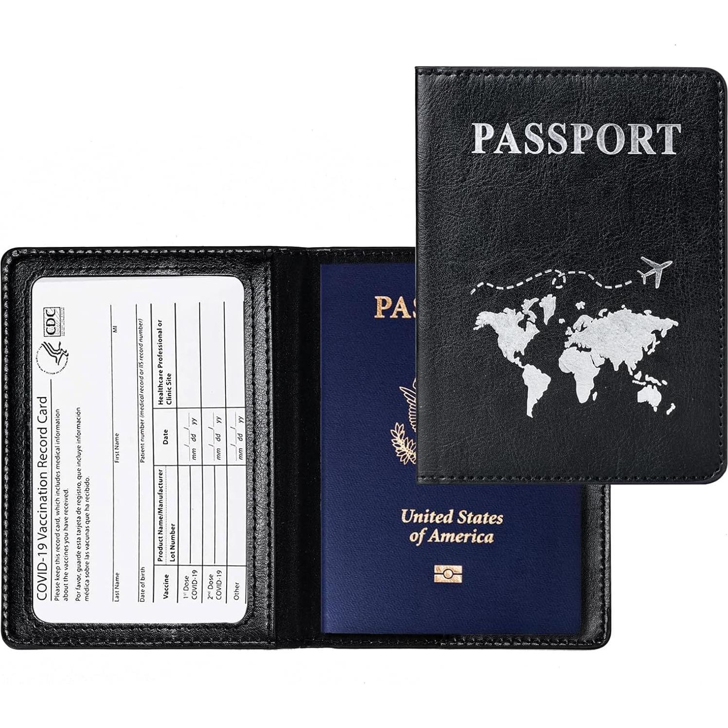 Pack 2 Fundas de Pasaporte PU Honmein Impermeables Unisex