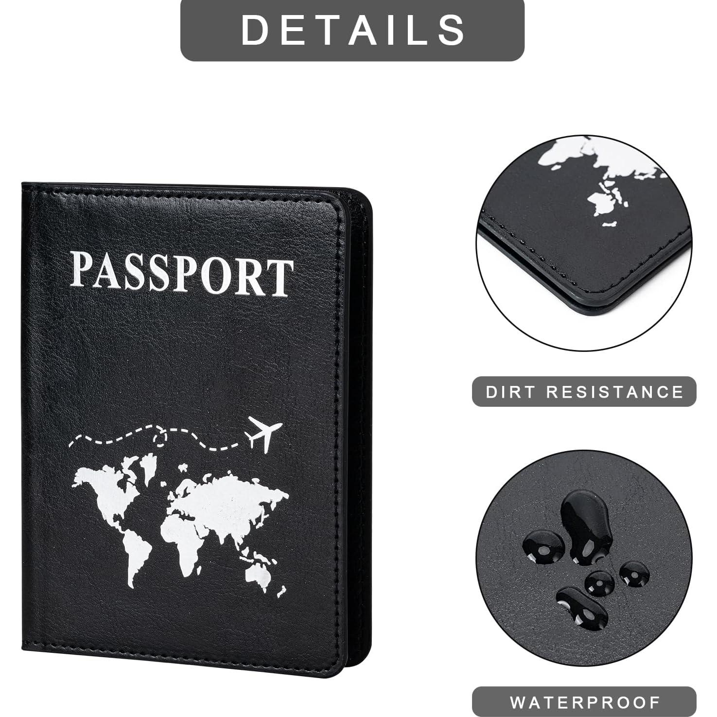 Pack 2 Fundas de Pasaporte PU Honmein Impermeables Unisex