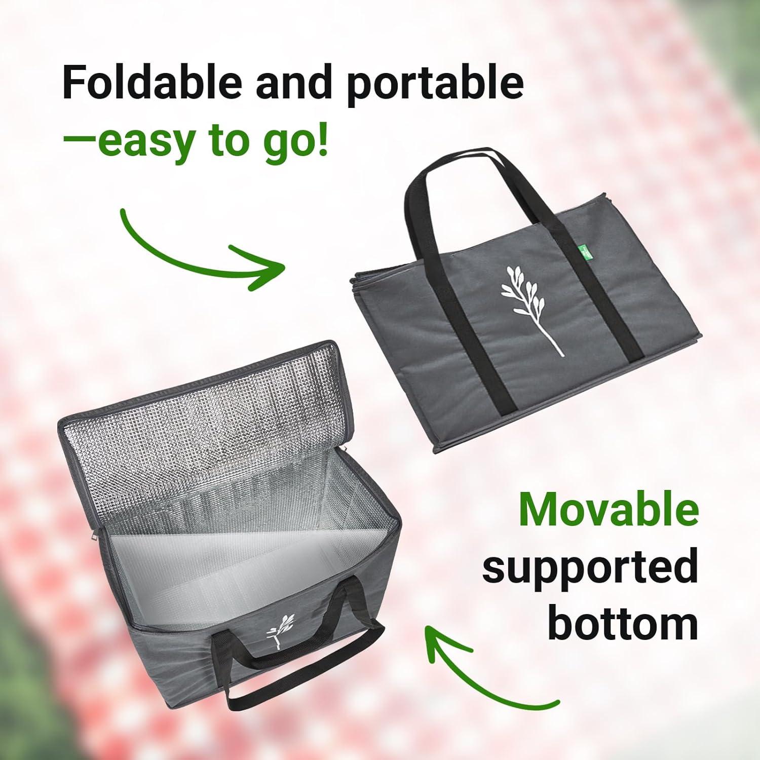 Bolsa Térmica Reutilizable Green Bulldog 2Pack - Gris 40.6x22.9x33cm