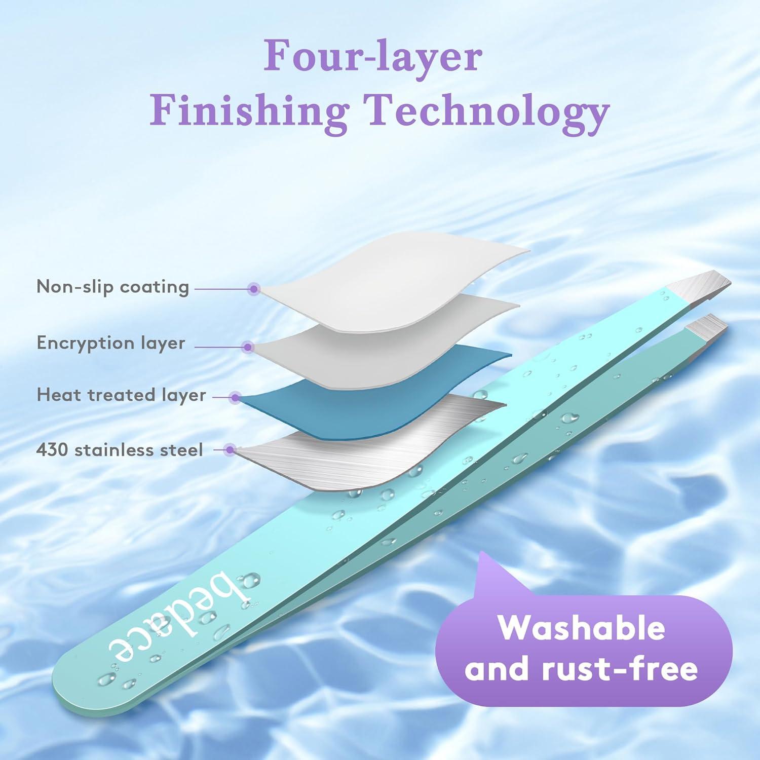 Set de Pinzas para Vello Facial Bedace - 4 Piezas Multicolor