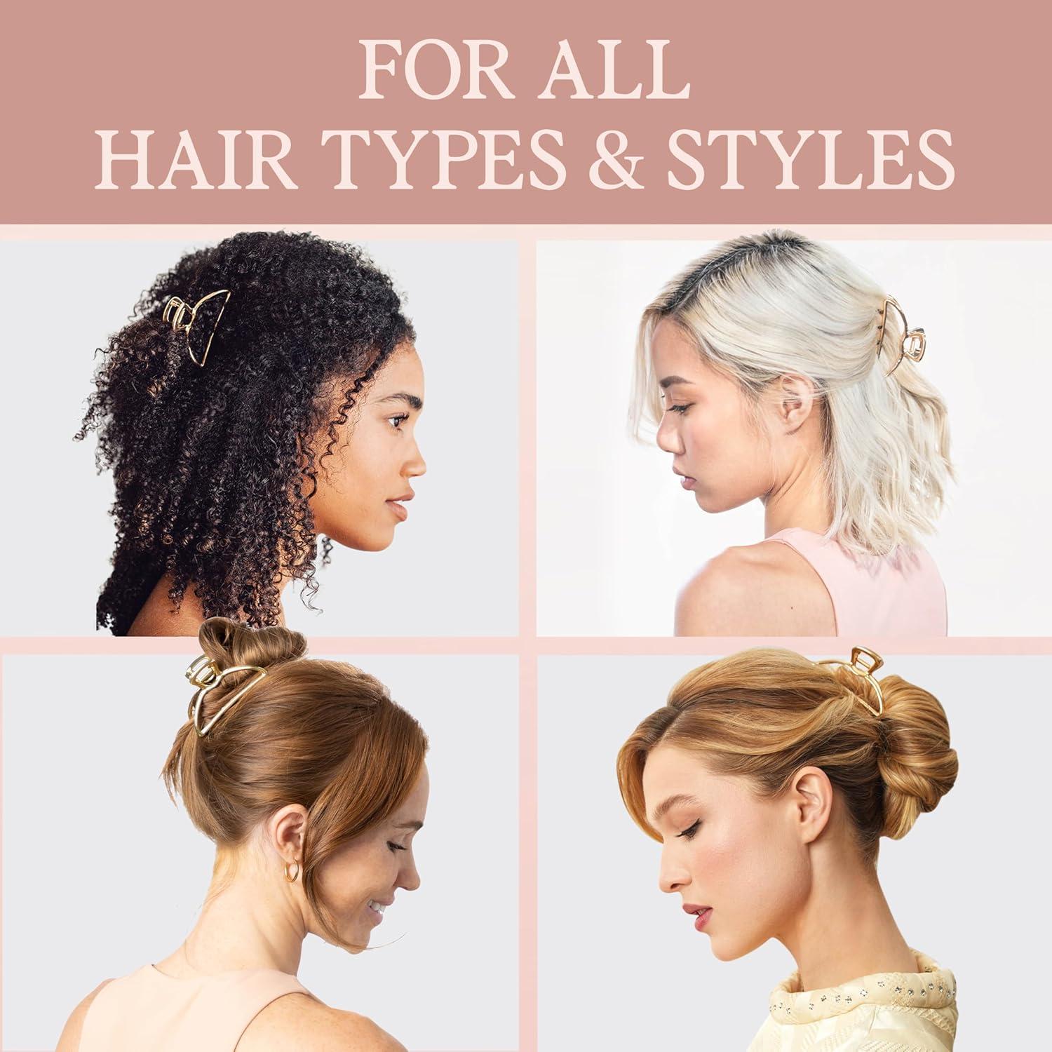 Pinzas de Garra de Metal Kitsch Doradas para Mujeres - 1 Pc